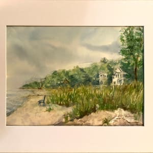 Weko Beach by Cheryl Ann Boc-Chidester  Image: Painting matted - it is framed in a simple mat black metal frame with conservation glass.
