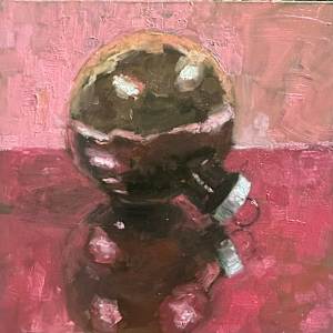 Christmas Ornament on Pink and Fuchsia by Vanessa Osmon