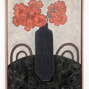 Red Carnations by Kari Breitigam  Image: framed
