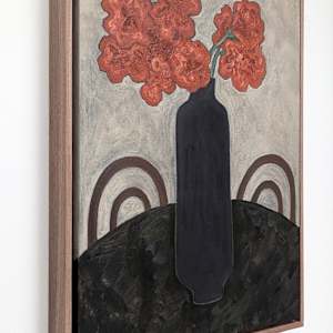 Red Carnations by Kari Breitigam  Image: framed side view