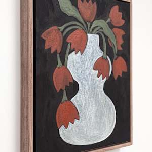 Red Tulips by Kari Breitigam  Image: framed side view