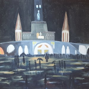 Poslije kiše,  akril, 50×70 cm,  Zagreb, 2024. godina by Tomislava Mihalj