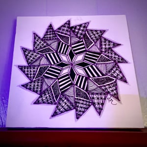 “Pinwheel Mandala/Black and White by Donna Norton 
