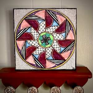 Multicolor Pinwheel Mandala by Donna Norton 