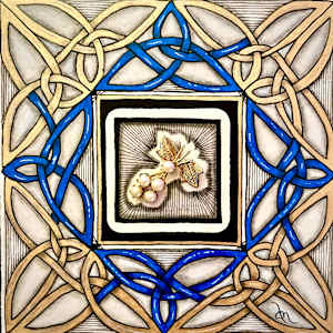 Pearl Berries in Triquetra Knots by Donna Norton 