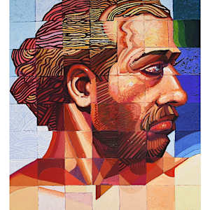 Untitled, Acrylic, 2001 (Man Cubes 1) by Peter Jooren
