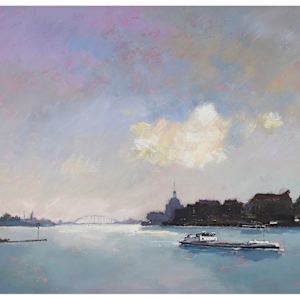 Untitled, Acrylic, Circa 1998 (Dordrecht Papendrecht Bridge) by Peter Jooren