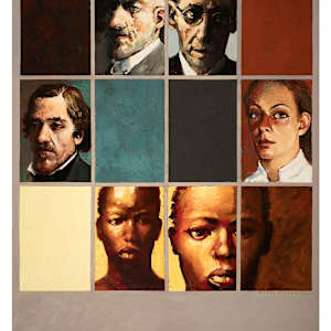 Untitled, Oil on Canvas, 2000 (Portrait Collection, 6 Grey) by Peter Jooren