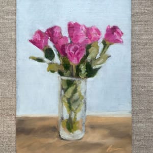 Vase of Deep Pink Roses by Rachael Ryan