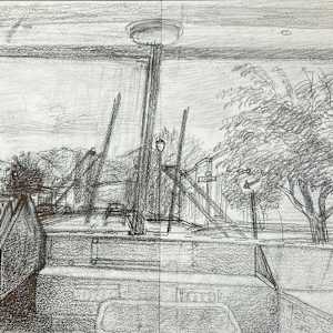 Untitled (Urban view from inside the step van) by Spence Guerin