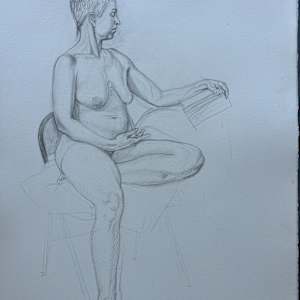 Untitled (Figure drawing, nude female model by Spence Guerin, Image 2.