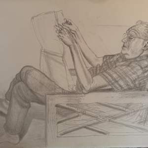Cousin Bryant Rice Reading The New York Times by Spence Guerin
