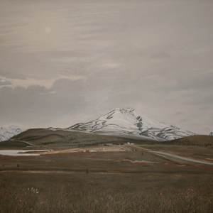 Gunsight Mountain with Glenn Highway Roadhouse by Spence Guerin, Image 2.