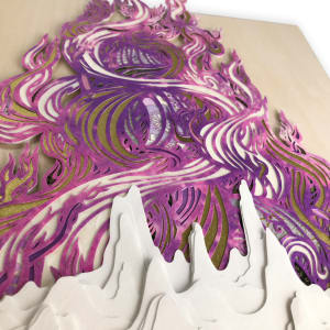 Your Words Resound Undimmed (Flame Harmonics 3) by Patrick Gannon  Image: Your Words Resound Undimmed • detail: sound waves and flame