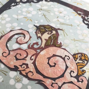The Iron Resolve of the Golden Owl • decorative art binder by Patrick Gannon  Image: The Iron Resolve of the Golden Owl • detail: cloud owls