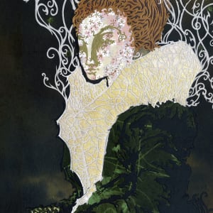 Portrait of the Lady in Green by Patrick Gannon  Image: Portrait of the Lady in Green • detail:  collar