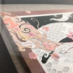 Among the Petals a White Serpent by Patrick Gannon  Image: Among the Petals a White Serpent • detail: top left corner