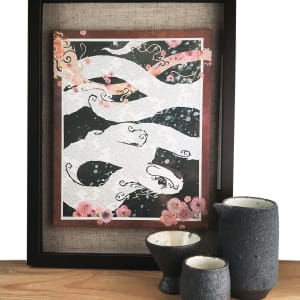 Among the Petals a White Serpent by Patrick Gannon  Image: Among the Petals a White Serpent • framed, in situ