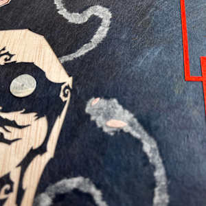 Mimi Nashi Hoichi by Patrick Gannon  Image: Mimi Nashi Hoichi, detail: the terror of a man who dare not speak, or move, or breathe