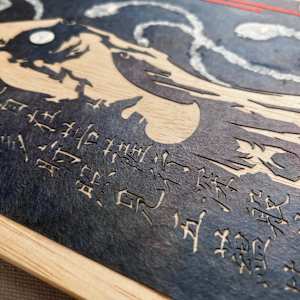 Mimi Nashi Hoichi by Patrick Gannon  Image: Mimi Nashi Hoichi, detail: Hoichi, painted with holy scripts, to hide him from vengeful ghosts