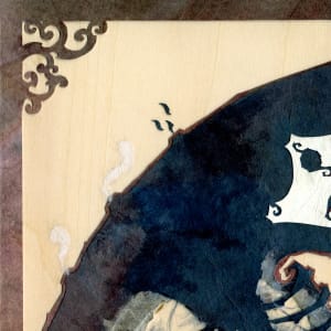And the Moon Was Held Prisoner in His Chest by Patrick Gannon  Image: And the Moon Was Held Prisoner in His Chest • detail: top left corner