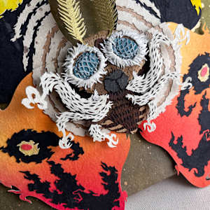 Queen of the Sky by Patrick Gannon  Image: Queen of the Sky • Mothra, detail: main moth body seen from left