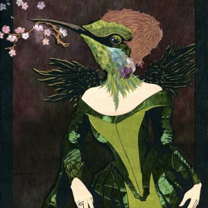 Portrait of Bird in Anticipation • Kachofugetsu diptych by Patrick Gannon