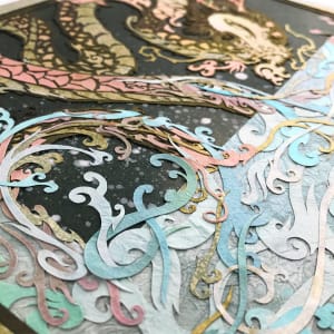 The River's Cascade, Under the Blossoming Plum by Patrick Gannon  Image: The River's Cascade, Under the Blossoming Plum • detail:  waterfall