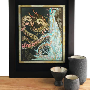 The River's Cascade, Under the Blossoming Plum by Patrick Gannon  Image: The River's Cascade, Under the Blossoming Plum • framed, in situ