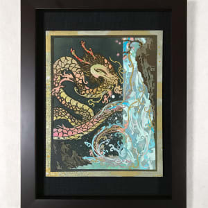 The River's Cascade, Under the Blossoming Plum by Patrick Gannon  Image: The River's Cascade, Under the Blossoming Plum • framed