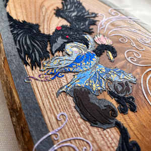 Upon Black Wings, A Howling Wind by Patrick Gannon  Image: Upon Black Wings, A Howling Wind • detail: the karasu tengu flies