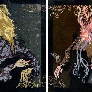 Portrait of Thunder in Contemplation by Patrick Gannon  Image: Portrait of Thunder in Contemplation • diptych