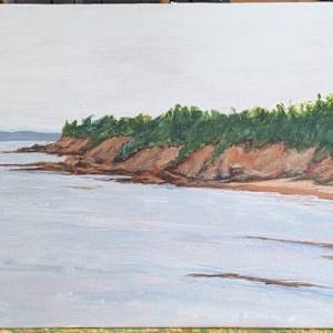 High Haze at Low Tide (Cape Bear Lighthouse, en plein air) by Rebeka Darylin, Image 1.