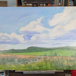 Over the Hills (Route 24, Caledonia) by Rebeka Darylin  Image: In progress - after 1 hour