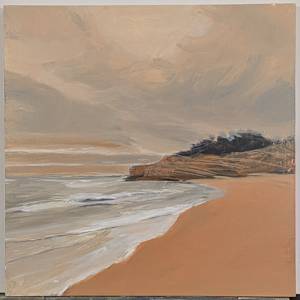 Backlit Cliffs at Guernsey Cove by Rebeka Darylin  Image: In progress 2
