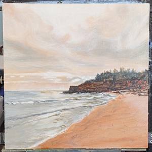 Backlit Cliffs at Guernsey Cove by Rebeka Darylin  Image: In progress 4 