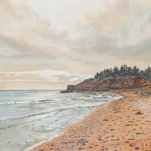 Backlit Cliffs at Guernsey Cove by Rebeka Darylin  Image: In progress 5