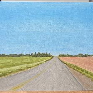 Speed painting practice (bulk listing) by Rebeka Darylin  Image: Straight Ahead (Robertson Road) - 12 x 16 quality canvas panel 