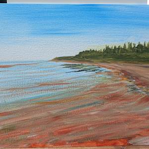 Speed painting practice (bulk listing) by Rebeka Darylin  Image: Wader's View (Looking East at Beach Point) - 12 x 16 quality canvas ?