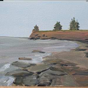Speed painting practice (bulk listing) by Rebeka Darylin  Image: Grey Sandstone Shore (MacLeod Rd) - 12x16 quality canvas panel 