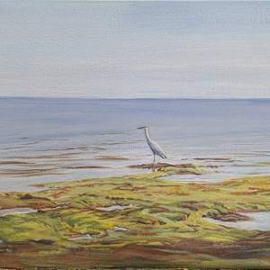 Heron at Low Tide by Rebeka Darylin  Image:  In progress 2