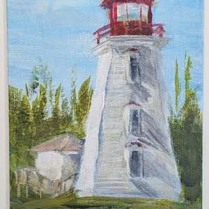 Cape Bear Lighthouse en plein air 1 by Rebeka Darylin