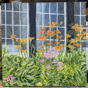 Outside the Veranda Tearoom (Macphail Homestead) by Rebeka Darylin  Image: In progress 2