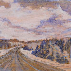 Winter Roadtrip by Rebeka Darylin  Image: Sketch and underpainting