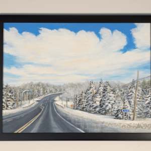Winter Roadtrip by Rebeka Darylin  Image: Finished painting, framed