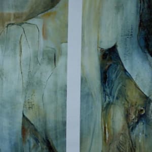 Blue Nude Diptych Painting No 49 by Judith Beale, Image 1.