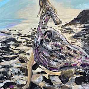 Famara Impression en Lienzo con pinceladas originales by Sherezade Morales Lanzarote Artist, Image 1.
