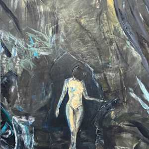 Cave Impression en Lienzo con pinceladas originales by Sherezade Morales Lanzarote Artist, Image 1.