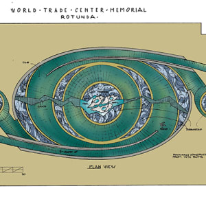 Proposal: World Trade Center Memorial Design by Kent Mikalsen  Image: Plan View: Rotunda and Light Wells