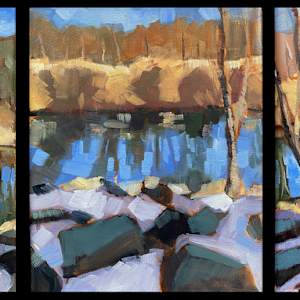 Path To Pen Park - triptych by Lindsay Heider Diamond